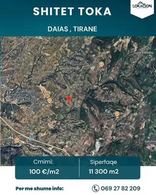 Tokë në shitje në Fshati Daias, Tiranë, 11 300 m². Foto 3 nga 3