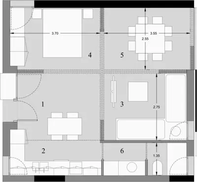 Apartament 1+1 në shitje në Golem, Kavajë , Albania, Durres, Golem, 67 m². Foto 3 nga 3