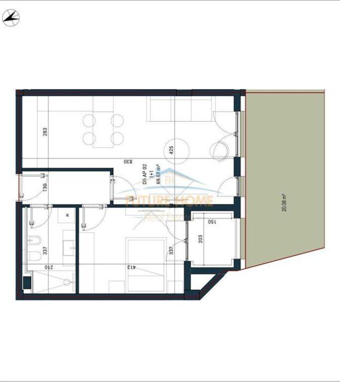 Apartament 1+1 në shitje në Sun Palasë Residence, Vlorë, 82 m²
