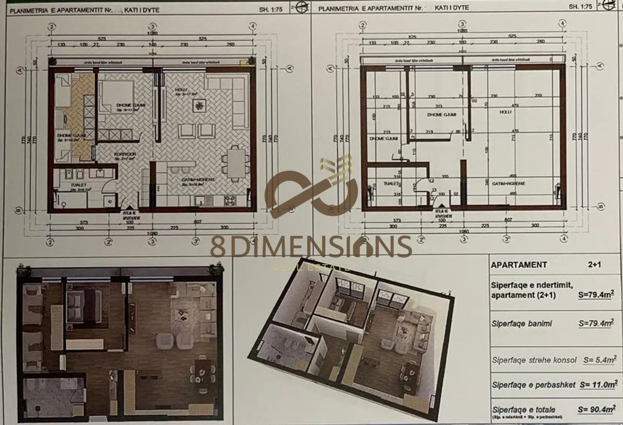 Apartament 2+1 në shitje në Liqeni i Paskuqanit, Kamëz, 90 m². Foto 1 nga 1