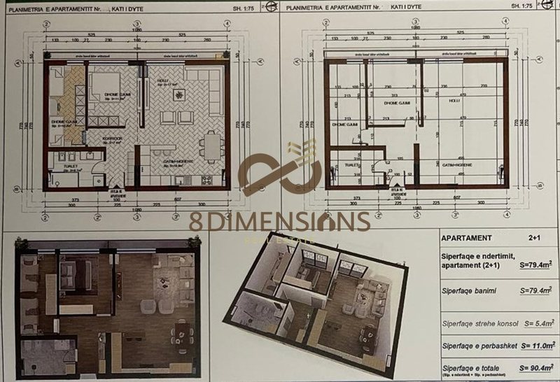 Apartament 2+1 në shitje në Liqeni i Paskuqanit, Kamëz, 90 m²