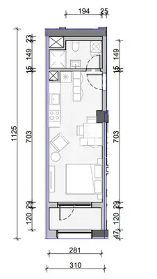 Garsoniere në shitje në Shkozë, Tiranë, 41 m². Foto 4 nga 4
