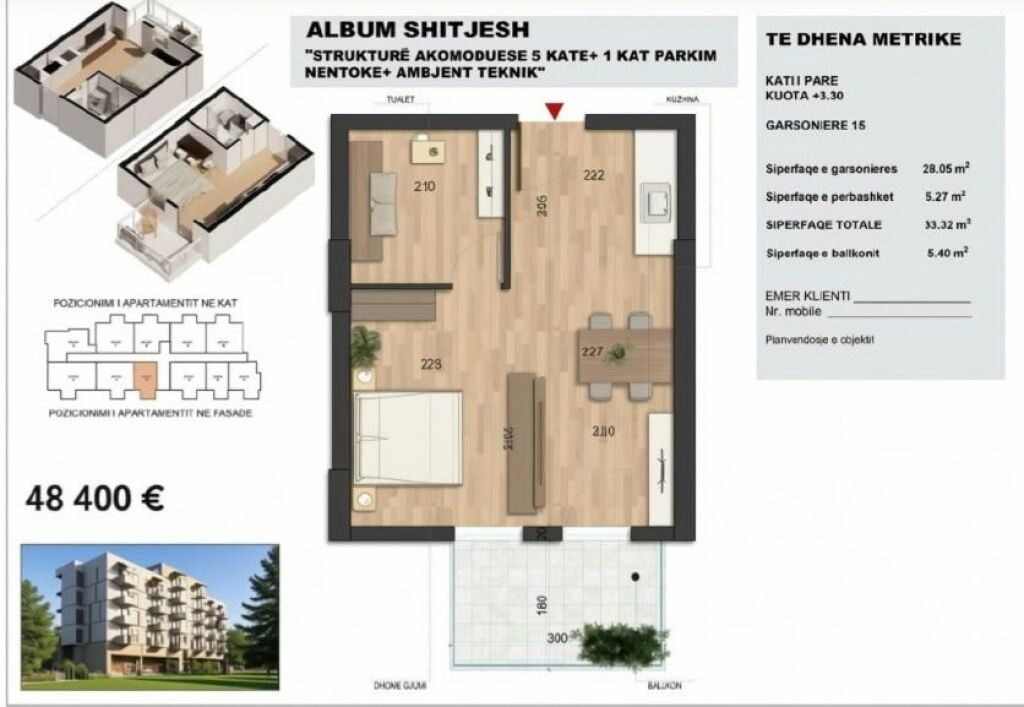 Garsoniere në shitje në Rruga Liria, Durrës, 38 m². Foto 1 nga 6