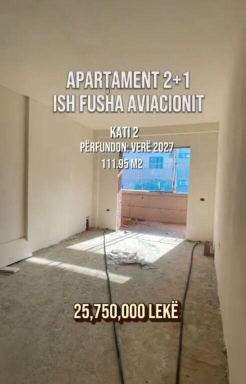 Apartment 2+1 for sale in Playground Ish Fusha Aviaciomit, Tirana, 100 m²
