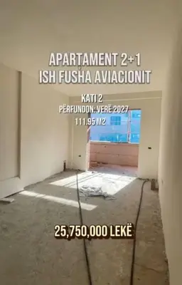 Appartamento 2+1 in vendita ad Ish Fusha e Aviacionit, Tirana, 100 m². Foto 1 di 3