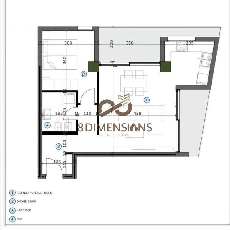 Appartamento 1+1 in vendita a Casa Italia, Tirana, 86 m²