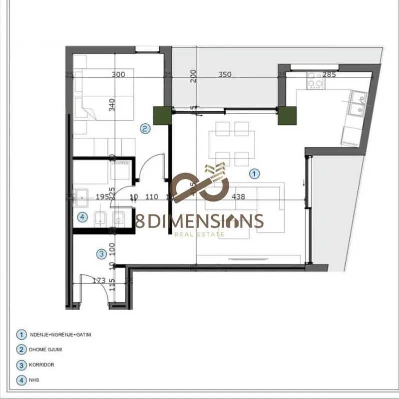 Appartamento 1+1 in vendita a Casa Italia, Tirana, 86 m²