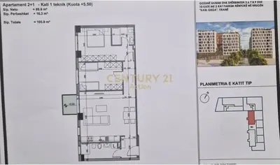 Apartament 1+1 me qera në Rruga Karl Gega, Tiranë, 66 m². Foto 3 nga 3