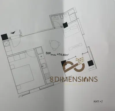 Apartament 1+1 në shitje në Astir, Tiranë, 84 m². Foto 2 nga 3