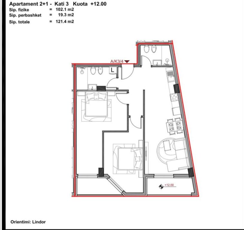 Apartment 2+1 for sale in Paskuqan, Kamëz, 121 m². Photo 3 of 3