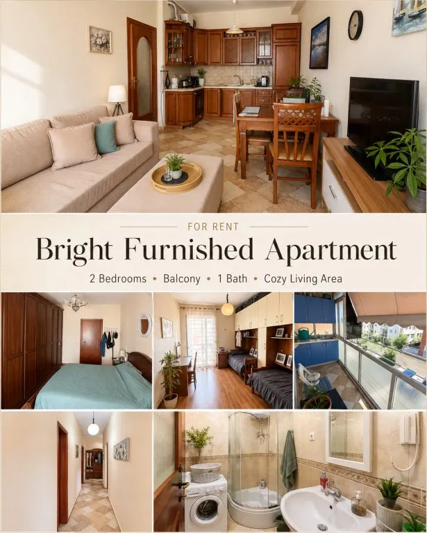 Apartament 2+1 me qera në Rruga Panorama, Tiranë, 90 m². Foto 1 nga 5