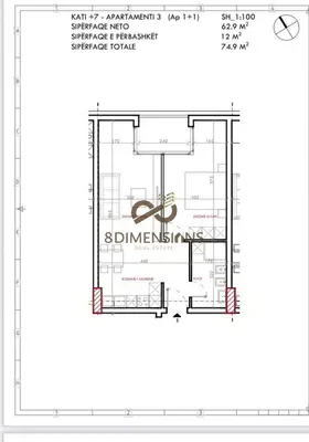 Apartament 1+1 në shitje në Astir, Tiranë, 74 m². Foto 2 nga 2