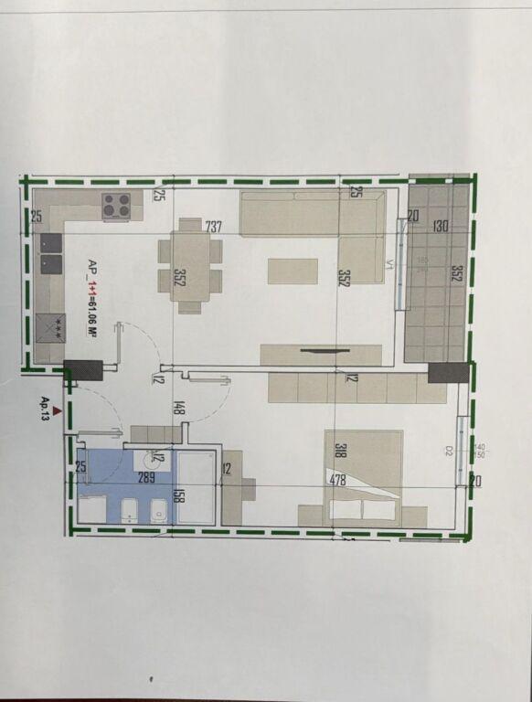 Apartament 1+1 në shitje në Bulevardi Blu, Kamëz, 66 m²
