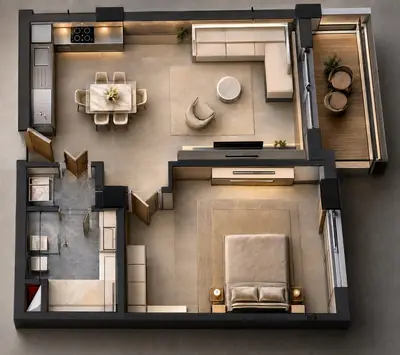 Apartament 1+1 në shitje në Paskuqan, Kamëz, 75 m². Foto 2 nga 2