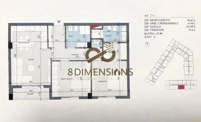 Appartamento 2+1 in vendita a Paskuqan, Kamza, 90 m². Foto 8 di 10