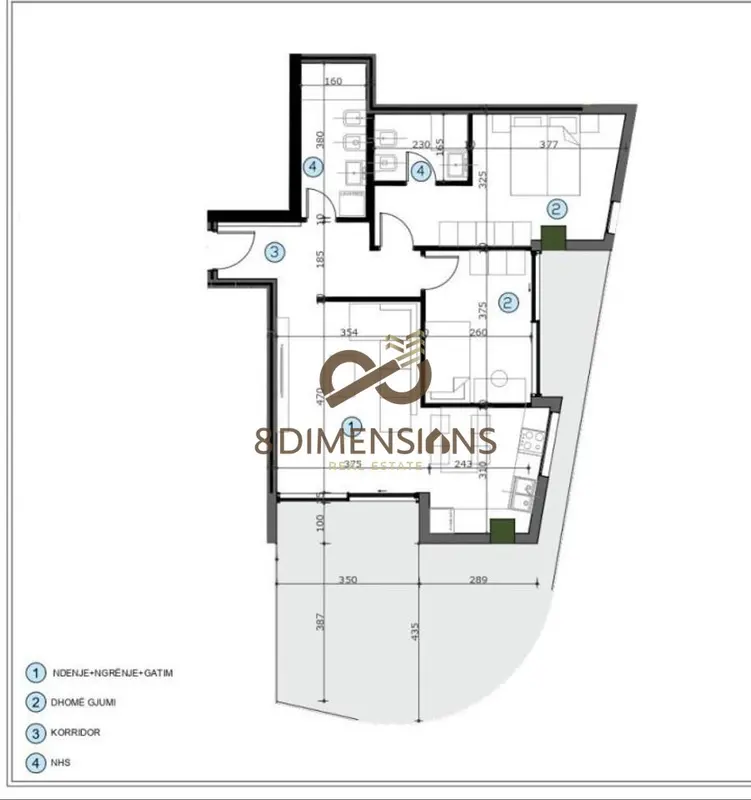 Apartament 2+1 në shitje në Casa Italia, Tiranë, 135 m²