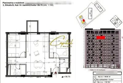 Apartament 2+1 në shitje në Xhamlliku, Tiranë, 94 m². Foto 3 nga 3