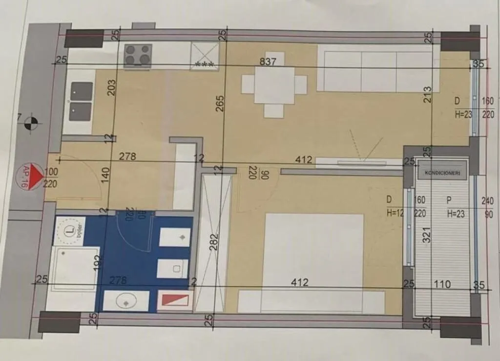 Apartament 1+1 në shitje në Tiranë, 61 m². Foto 1 nga 1