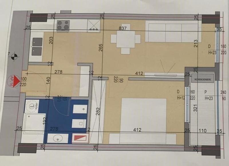 Appartamento 1+1 in vendita a Spitali Universitar Obstetrik Gjinekologjik "Koço Gliozheni", Tirana, 61 m²