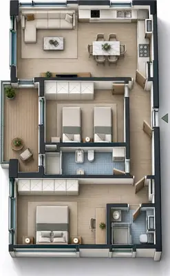 Apartament 2+1 në shitje në Paskuqan, Kamëz, 100 m². Foto 2 nga 2