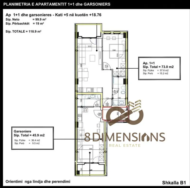 Studio for sale in Laprakë, Tirana, 119 m²