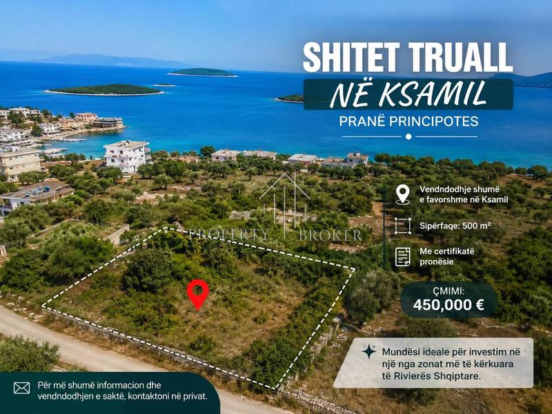 Land for sale in Ksamil, Sarande, Ksamil, 500 m²