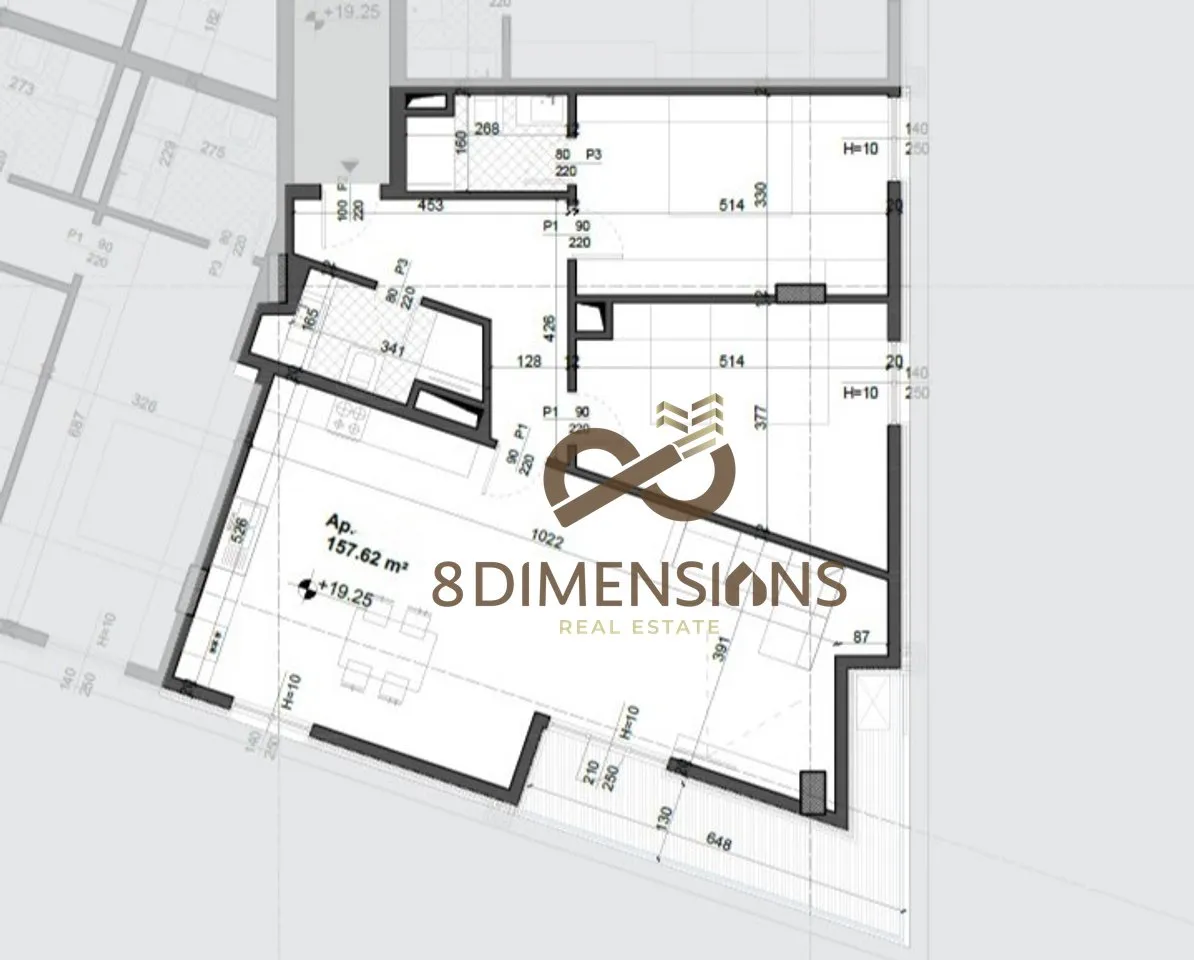 Apartament 2+1 në shitje në Ish Fusha e Aviacionit, Tiranë, 158 m². Foto 1 nga 3