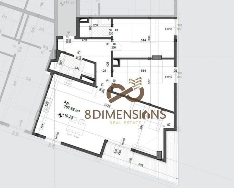 Appartamento 2+1 in vendita a Ish Fusha e Aviacionit, Tirana, 158 m²