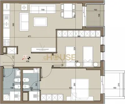 Apartament 2+1 në shitje në Bulevardi Nënë Tereza, Kamëz, 103 m². Foto 3 nga 3