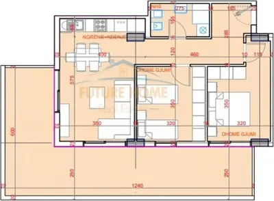 Apartament 2+1 në shitje në Unaza e Re, Tiranë, 76 m². Foto 3 nga 3