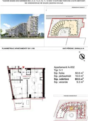 Apartament 1+1 në shitje në Qerret, Kavajë, 61 m². Foto 3 nga 5