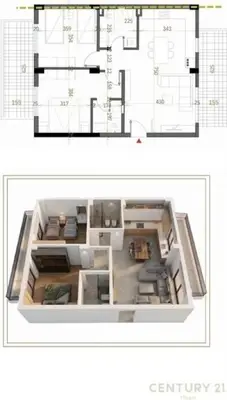 Apartament 2+1 në shitje në TEG, Tiranë, 109 m². Foto 5 nga 5
