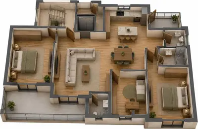 Apartament 2+1 në shitje në Pogradec, Korce, Pogradec, 91 m². Foto 4 nga 5