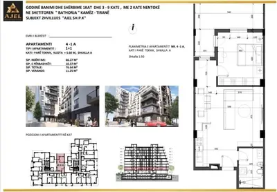 Appartamento 1+1 in vendita a Bathore, Kamza, 87 m². Foto 3 di 3
