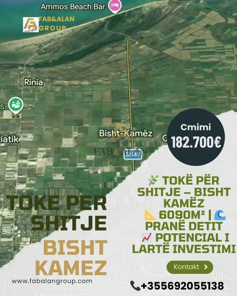 Land for sale in Sektori Rinia, Durrës, 6,090 m². Photo 1 of 1