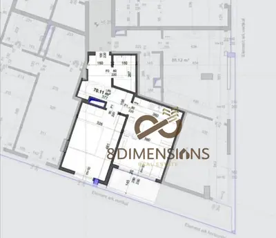 Apartament 2+1 në shitje në Ish Fusha e Aviacionit, Tiranë, 158 m². Foto 2 nga 3