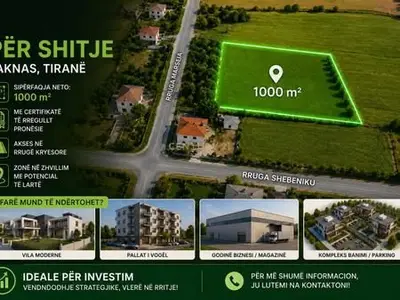 Tokë në shitje në Laknas, Kamëz, 1 000 m². Foto 2 nga 2