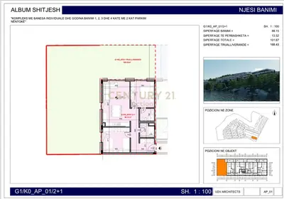 Apartament 2+1 në shitje në Farkë, Tiranë, 102 m². Foto 2 nga 2