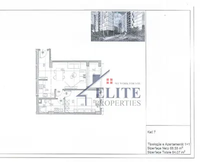 Apartament 1+1 në shitje në Riverpark Residence, Tiranë, 84 m². Foto 4 nga 4