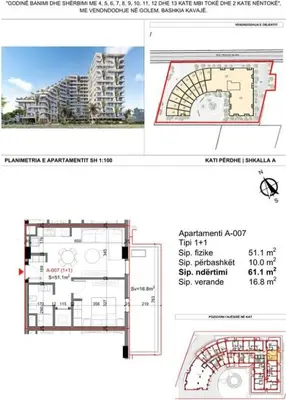 Apartament 1+1 në shitje në Qerret, Kavajë, 61 m². Foto 5 nga 6