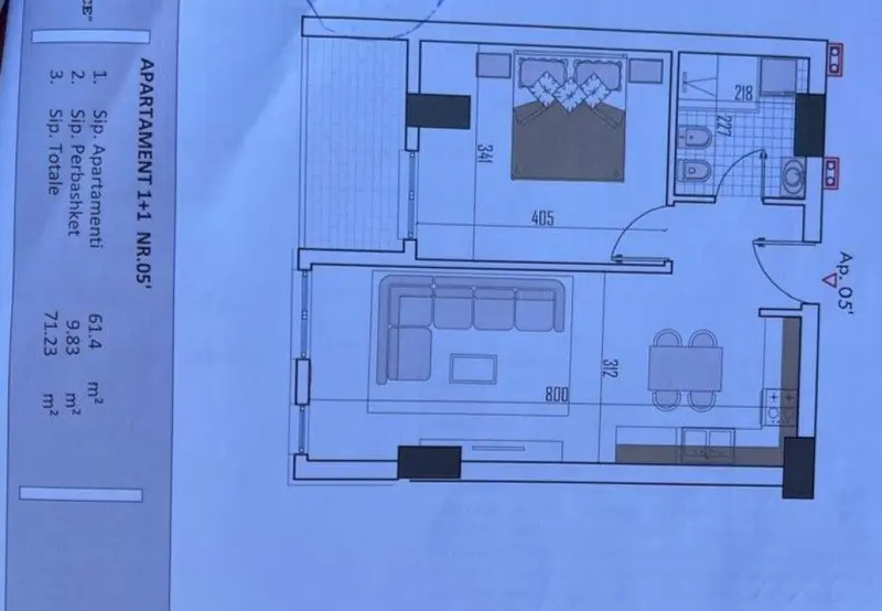 Apartament 1+1 në shitje në Monark Residence, Kamëz, 75 m²