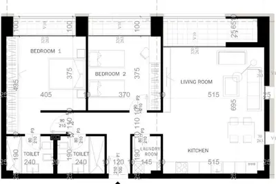 Apartament 2+1 në shitje në Sauk, Tiranë, 132 m². Foto 2 nga 3