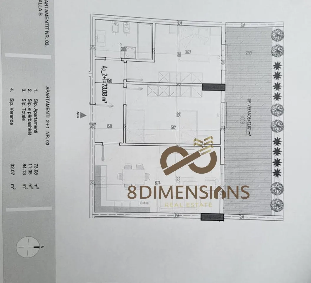 Apartament 2+1 në shitje në Paskuqan, Kamëz, 74 m². Foto 1 nga 2