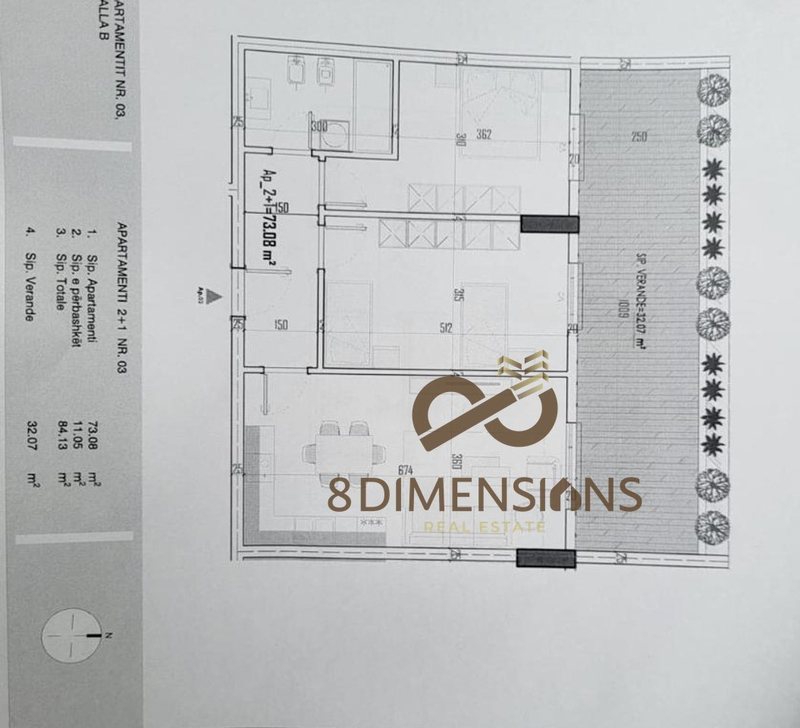 Apartament 2+1 në shitje në Paskuqan, Kamëz, 74 m²