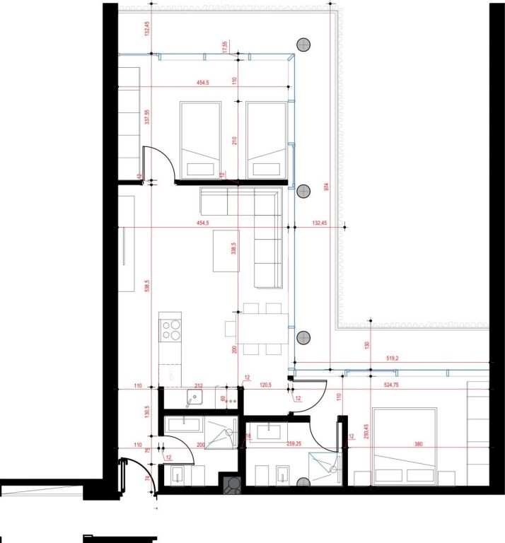 Apartment 2+1 for sale in Mjull Bathore, Tirana, 115 m²