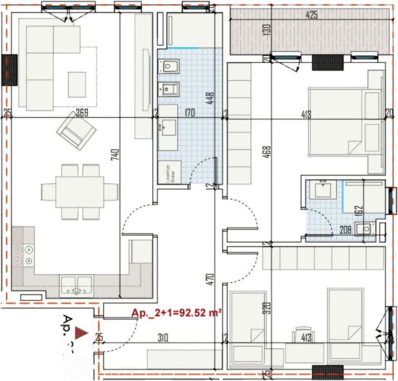 House 2+1 for sale in Paskuqan, Kamëz, 106 m²