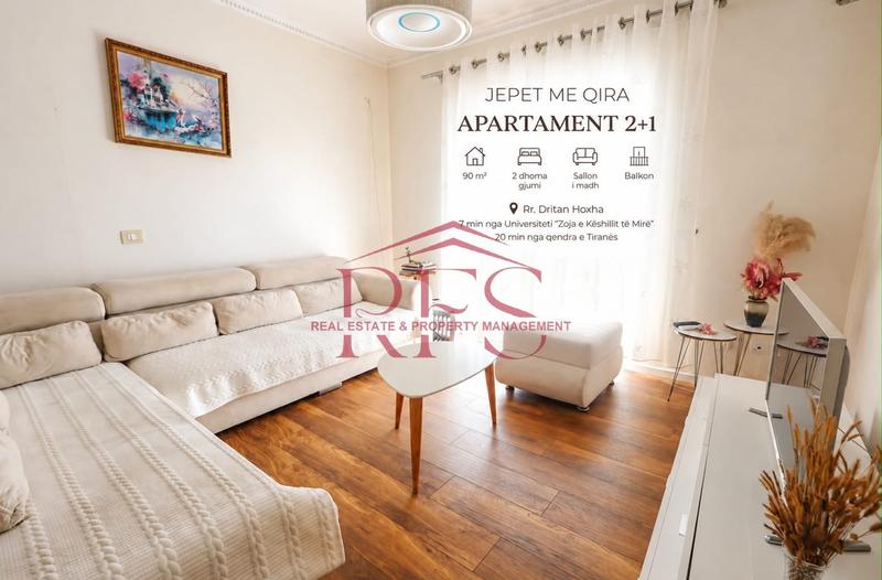 Apartament 2+1 me qera në Zogu i Zi, Tiranë, 90 m²