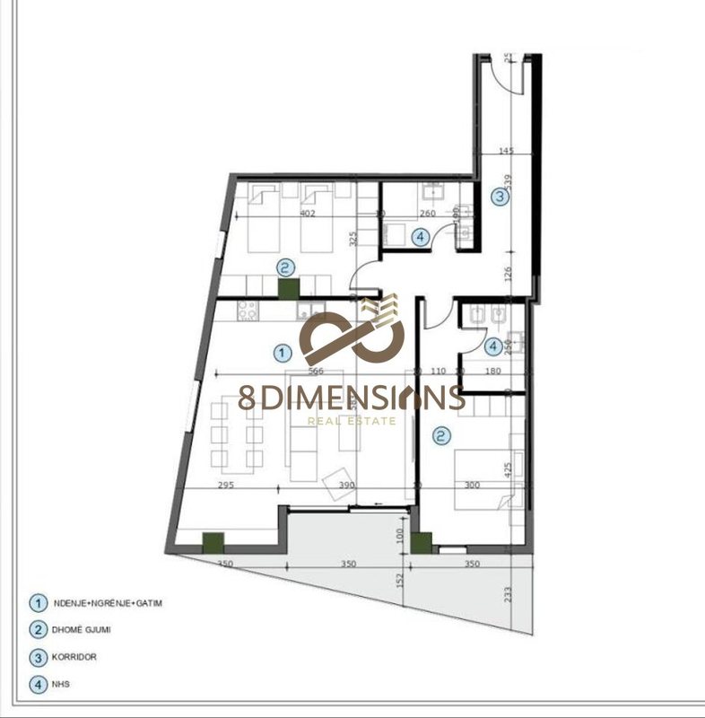 Appartamento 2+1 in vendita a Casa Italia, Tirana, 139 m²