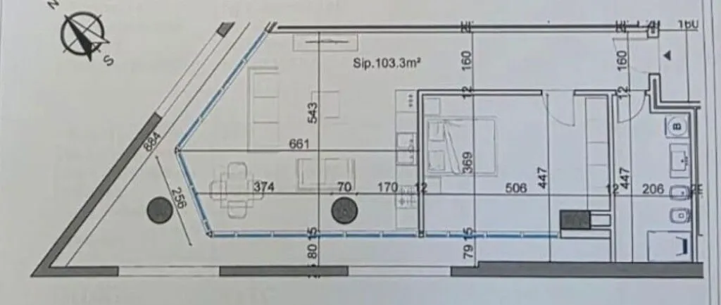 Apartament 1+1 në shitje në Rruga Xhanfize Keko, Tiranë, 115 m². Foto 1 nga 4