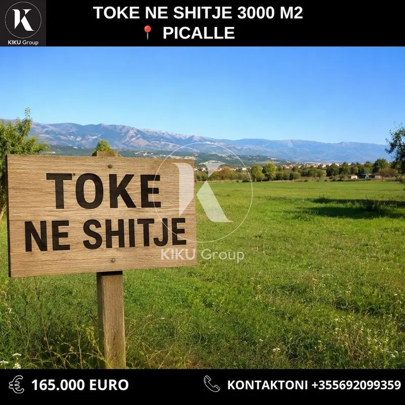 Land for sale in Picalle, Tirana, 3,000 m²
